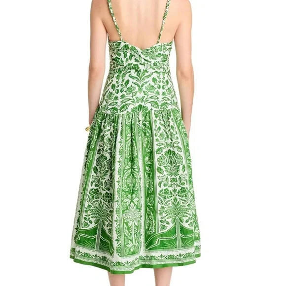NEW, Farm Rio Delicate Tapestry Midi Dress in Green Sz M #MD1404 - Picture 12 of 12